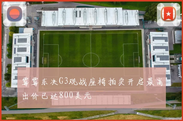 霉霉东决G3观战座椅拍卖开启最高出价已达800美元